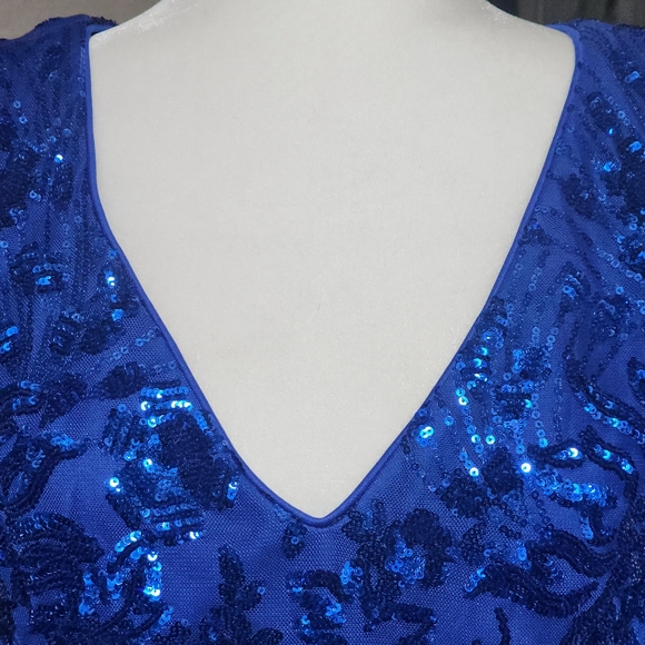 XUIBOL Mermaid Hem Sequin Prom or Cocktail Blue Dress Size XXL - Picture 7 of 16